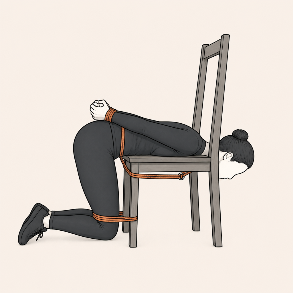 Diagram: Stomach across the chair seat